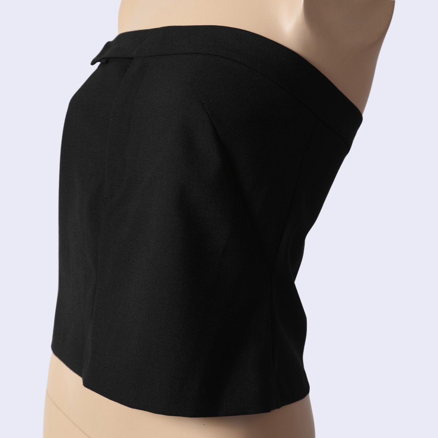 CHAIKEN Vintage Black Strapless Tailored Tube Top