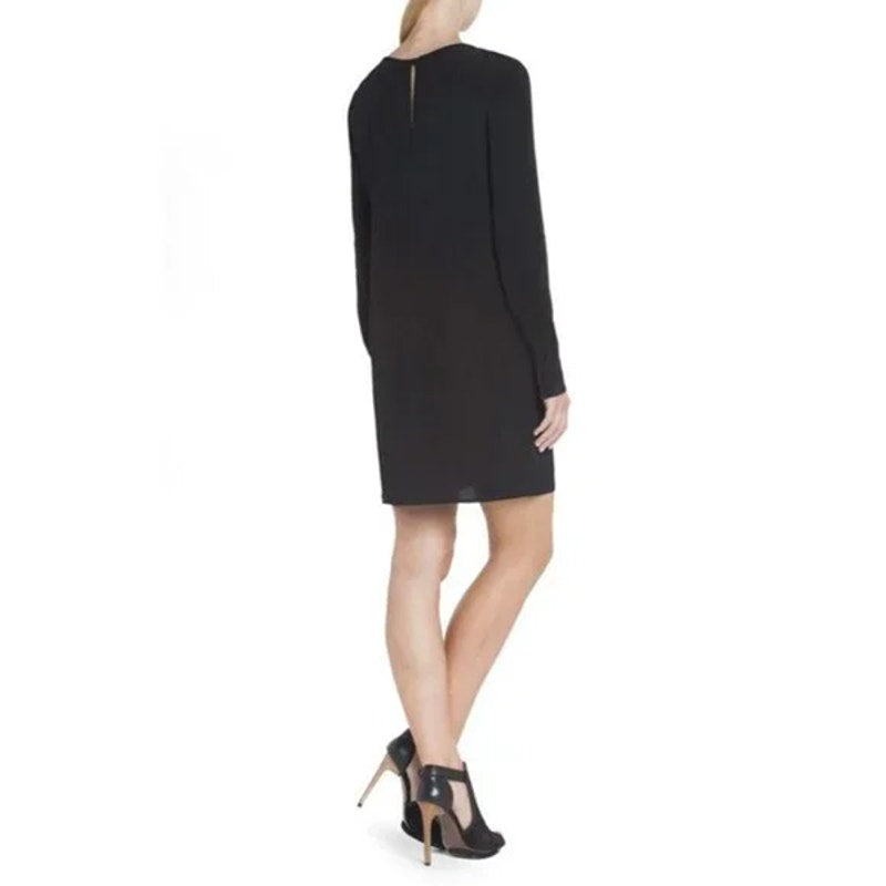 BCBGMAXAZRIA Black Emmalise Long Sleeve Mini Dress with Cut Outs