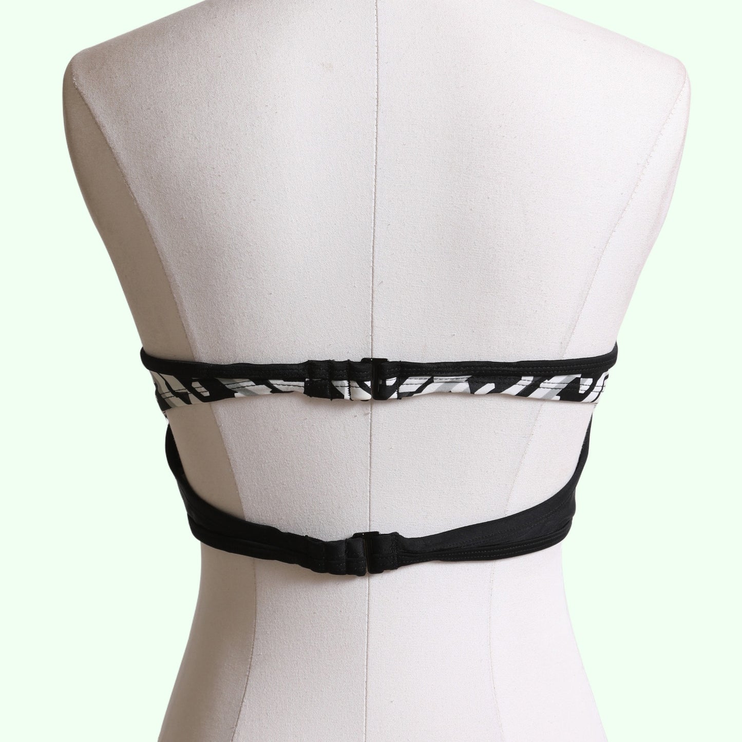 PETER PILOTTO Black White Abstract Print Strapless Bustier Swim Top