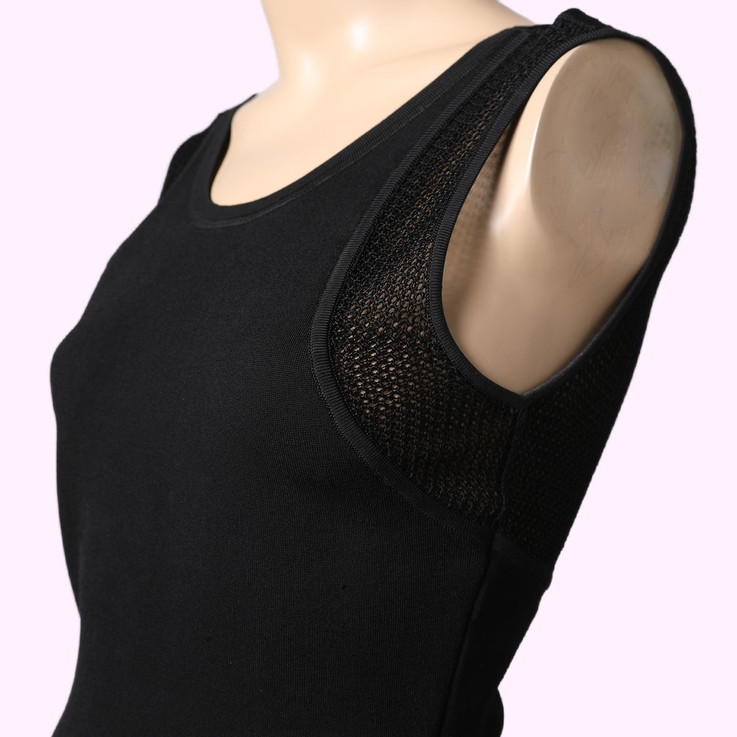 DIANE VON FURSTENBERG Black Sleeveless Bodycon Knit Dress