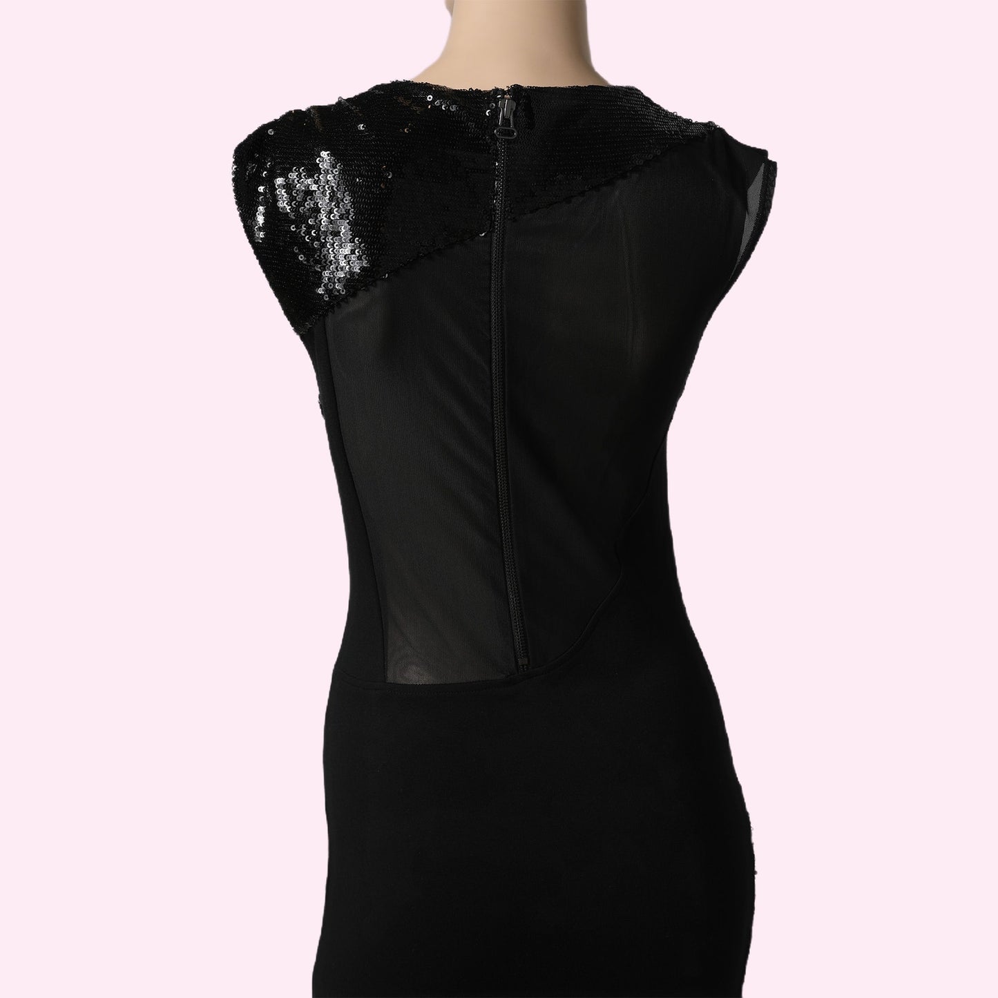 ALICE + OLIVIA Black Sequin Embellished Sleeveless Mini Dress