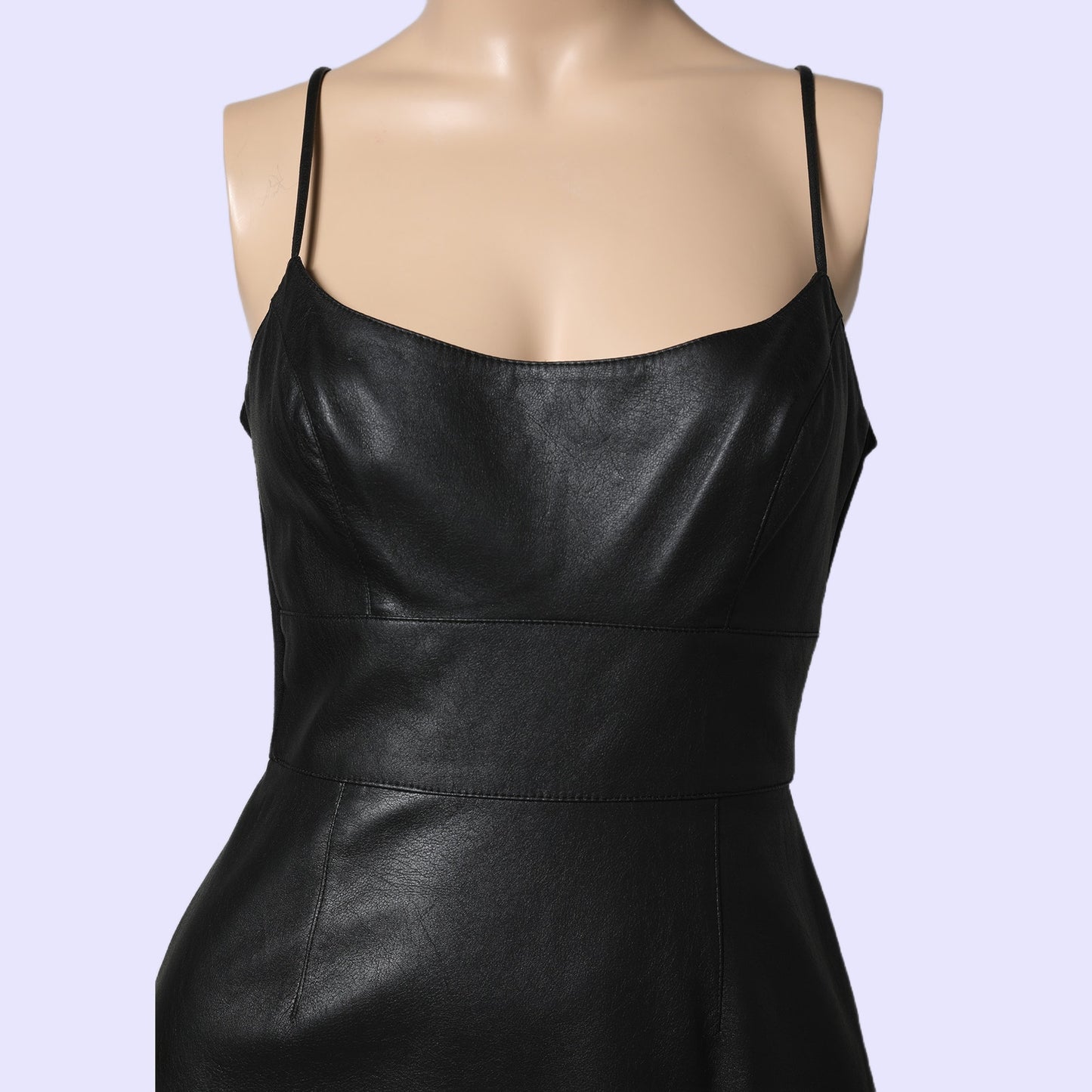 BCBGMAXAZRIA Black Vegan Leather Midi Pencil Dress