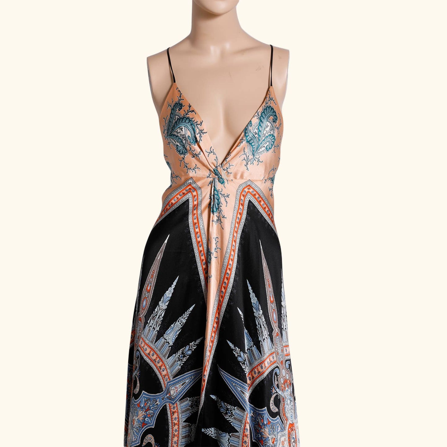 SINGLE DRESS Multicolored Printed Sleeveless Silk Maxi Dress