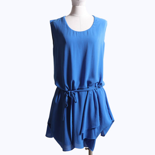 DIANE VON FURSTENBERG Blue Drop Waist Silk Dress