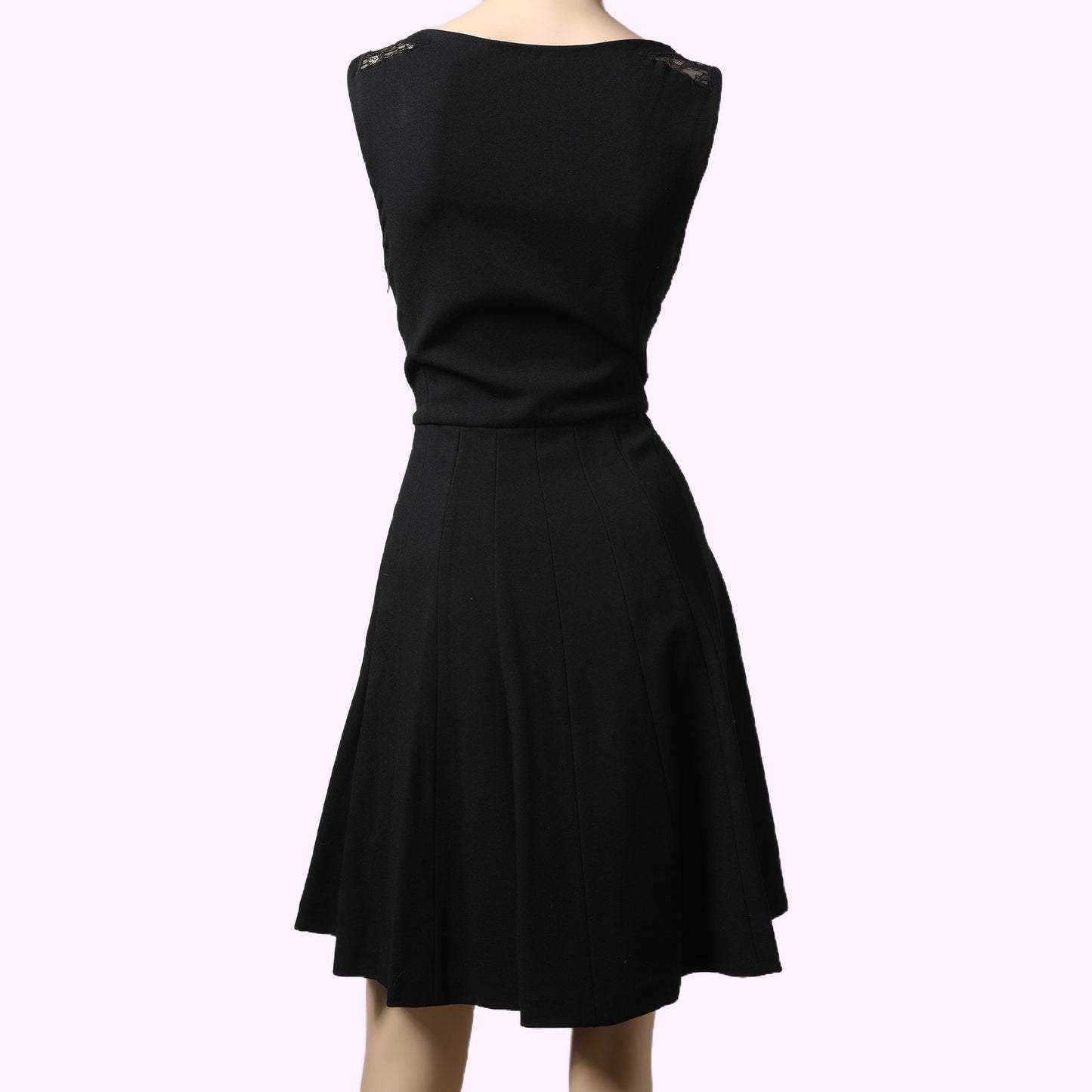DIANE VON FURSTENBERG Black Lace Bodice Fit & Flare Dress