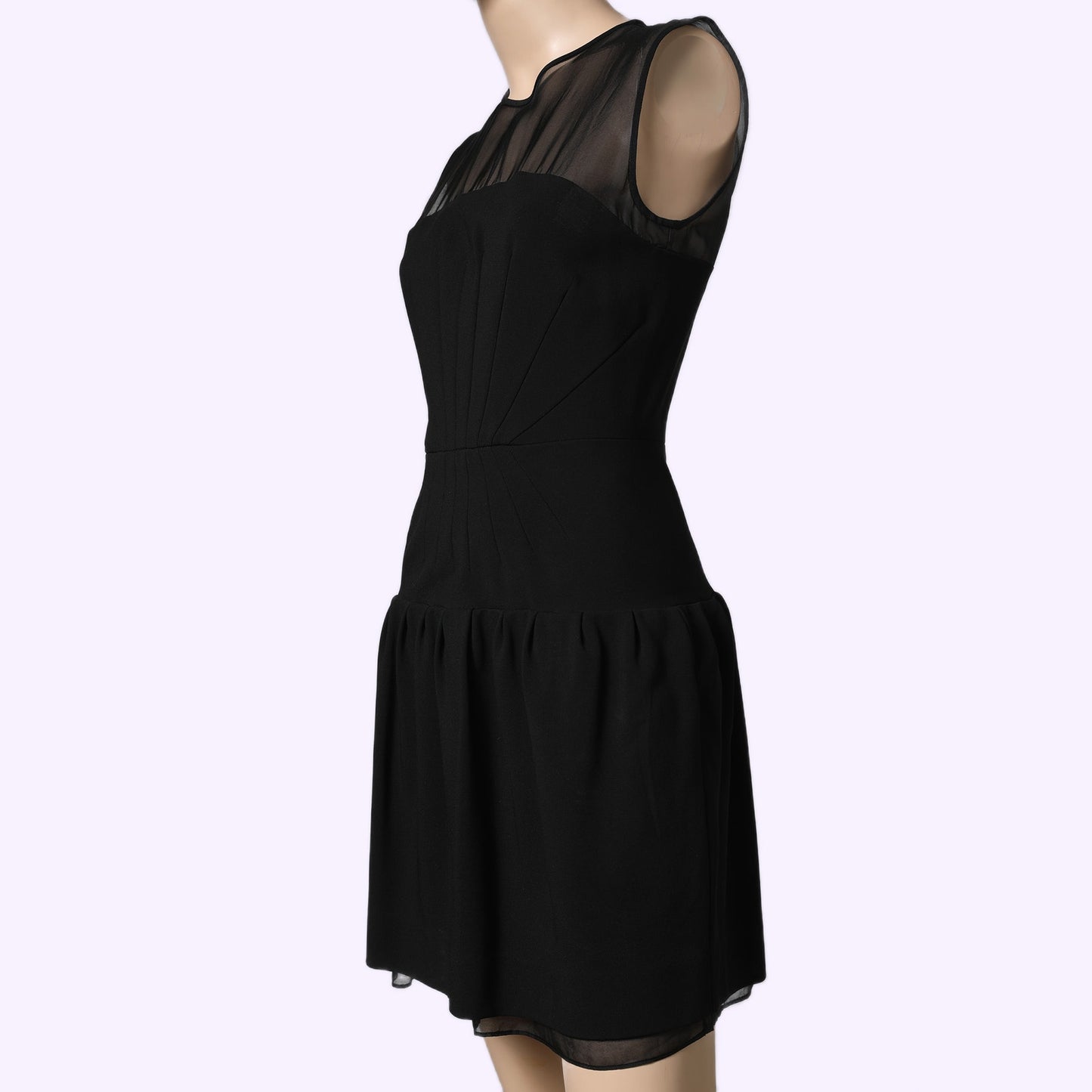 DIANE VON FURSTENBERG Black Sheer Mesh Mini Dress