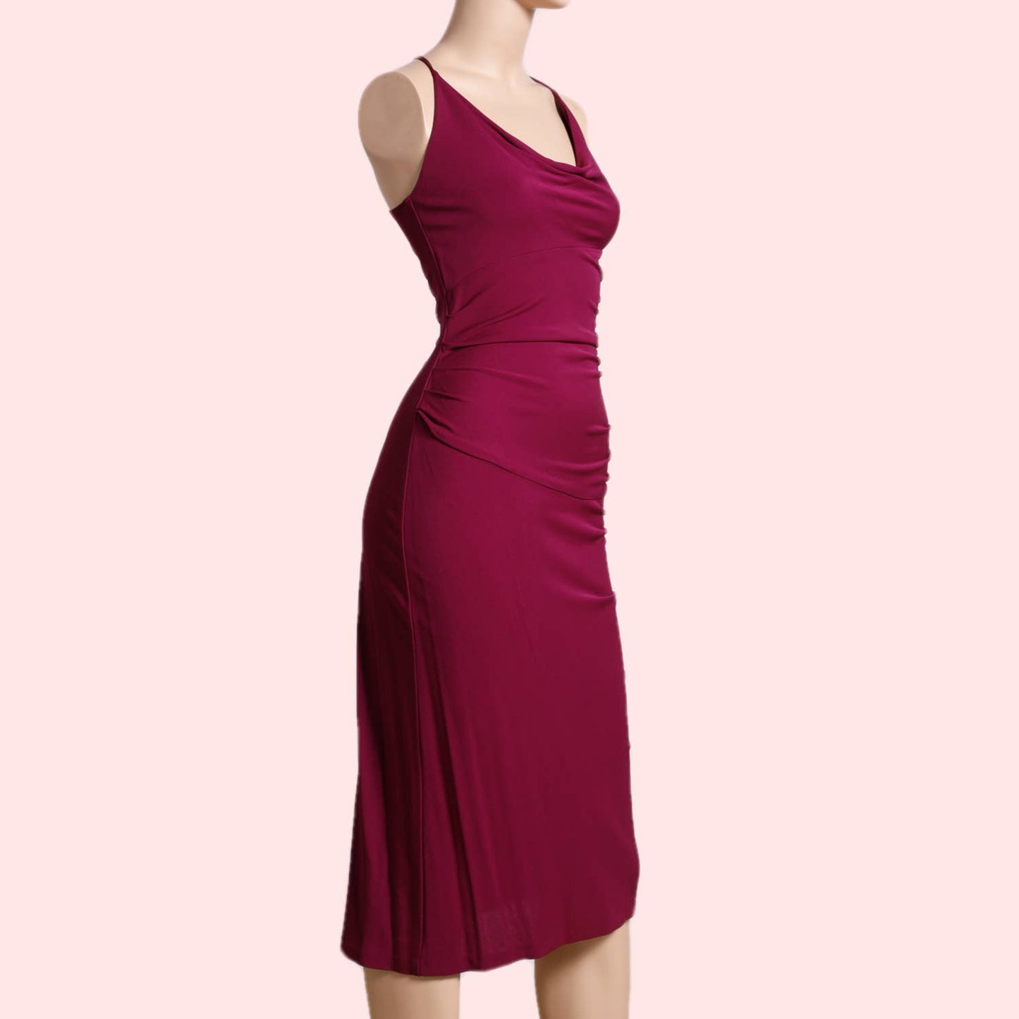 DIANE VON FURSTENBERG Magenta Pink Sleeveless Midi Dress