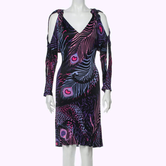 MATTHEW WILLIAMSON Printed Knee-Length Black and Multicolor Dress