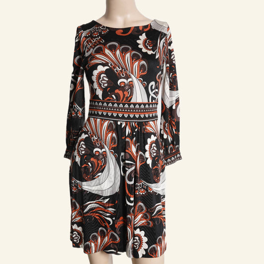 TIBI Multicolor Paisley Long Sleeve Dress