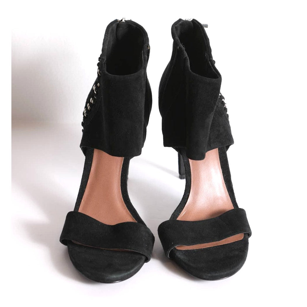 VINCE CAMUTO Black Suede Ankle Cuff Heels