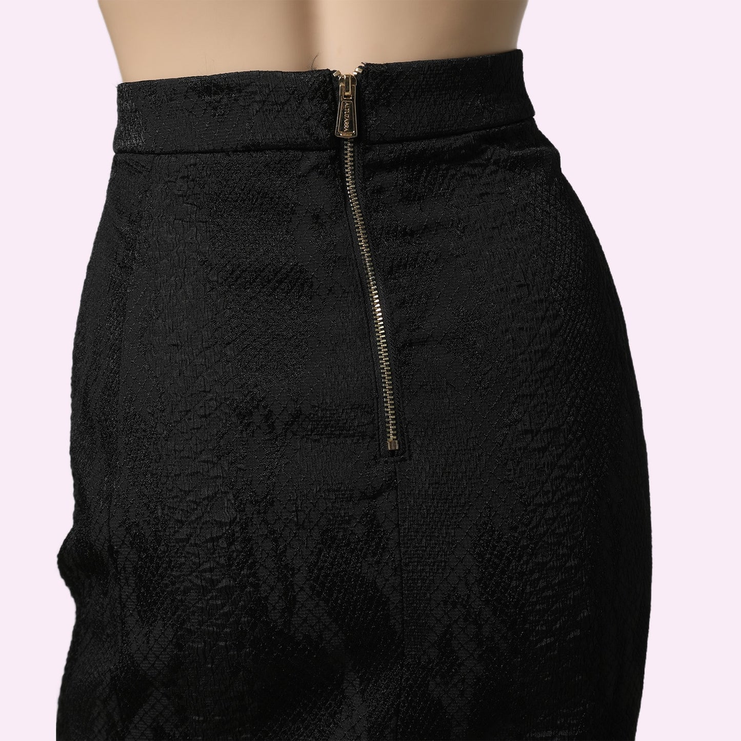 ALTUZARRA Black Crocodile Textured Midi Skirt w/ Tags
