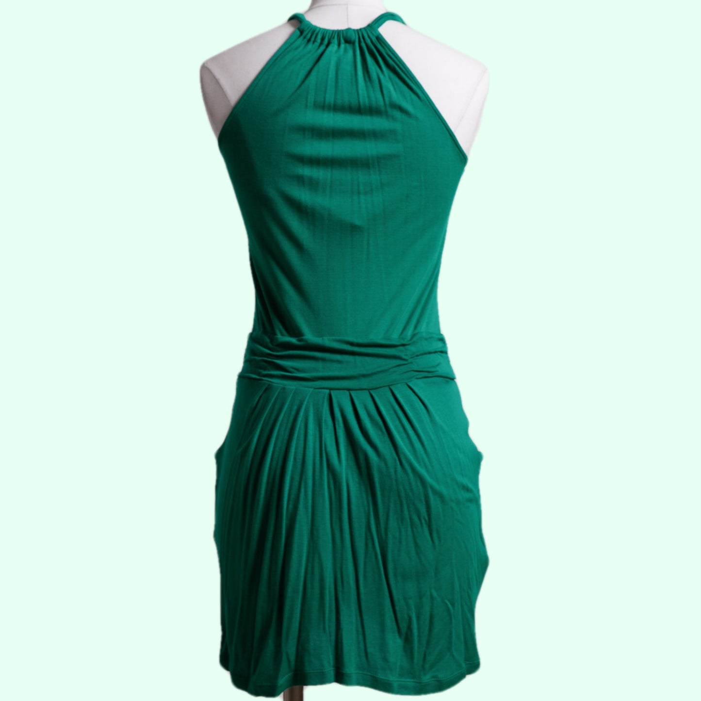 BCBGMAXAZRIA Turquoise Halter Sleeveless Mini Dress