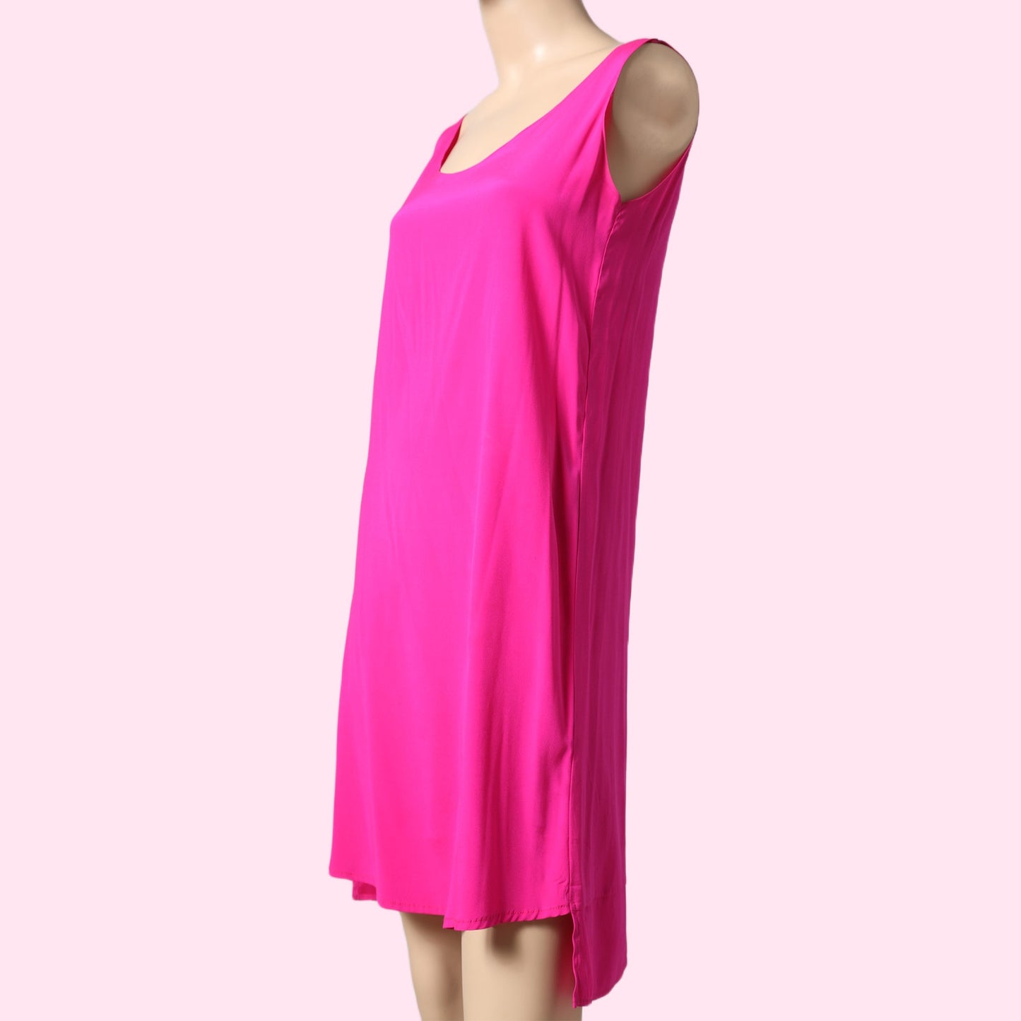 ZERO + MARIA CORNEJO Hot Pink Silk Sleeveless Shift Mini Dress