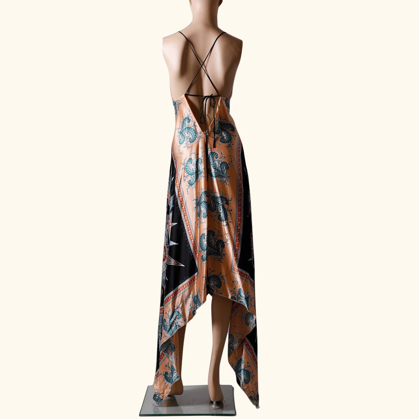 SINGLE DRESS Multicolored Printed Sleeveless Silk Maxi Dress