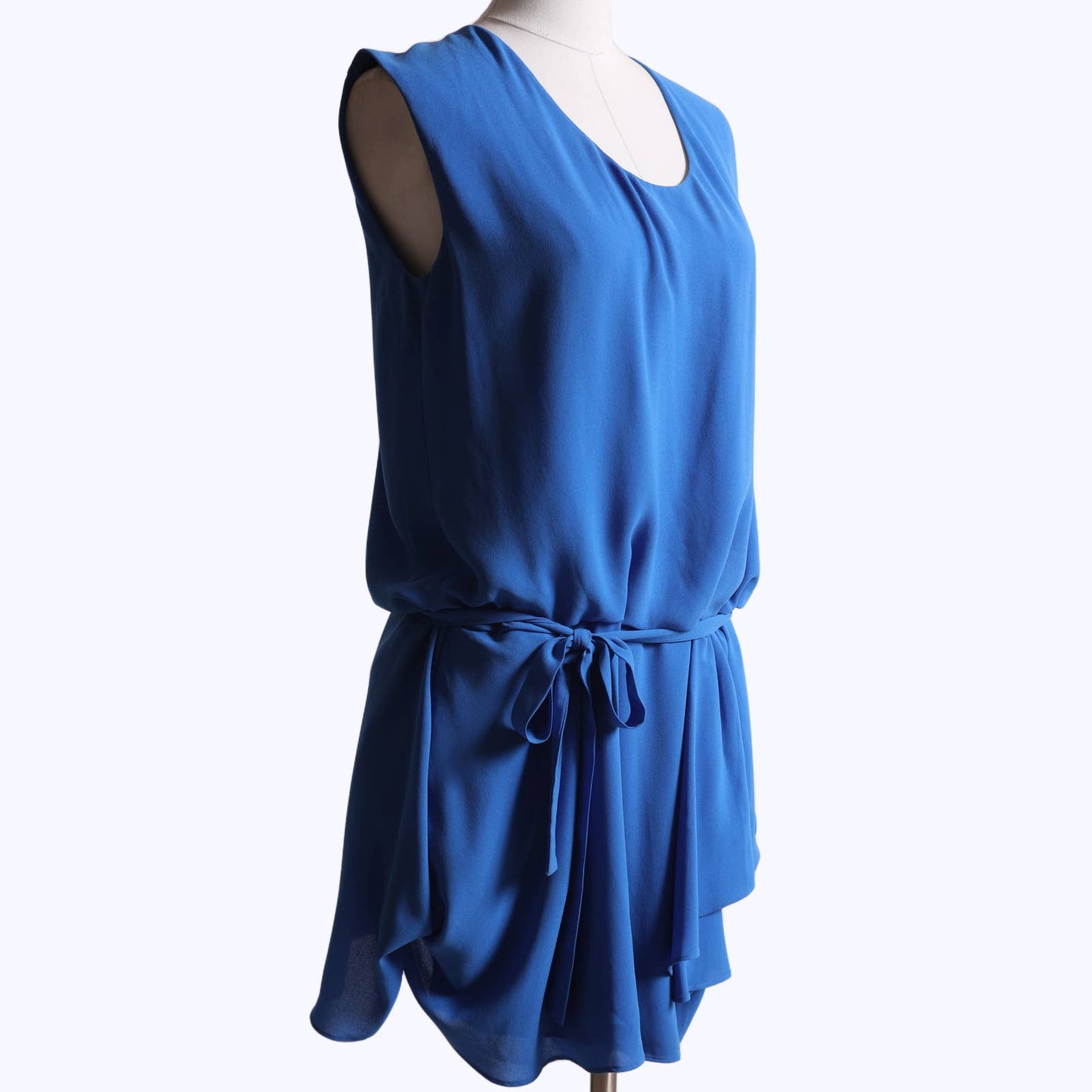 DIANE VON FURSTENBERG Blue Drop Waist Silk Dress