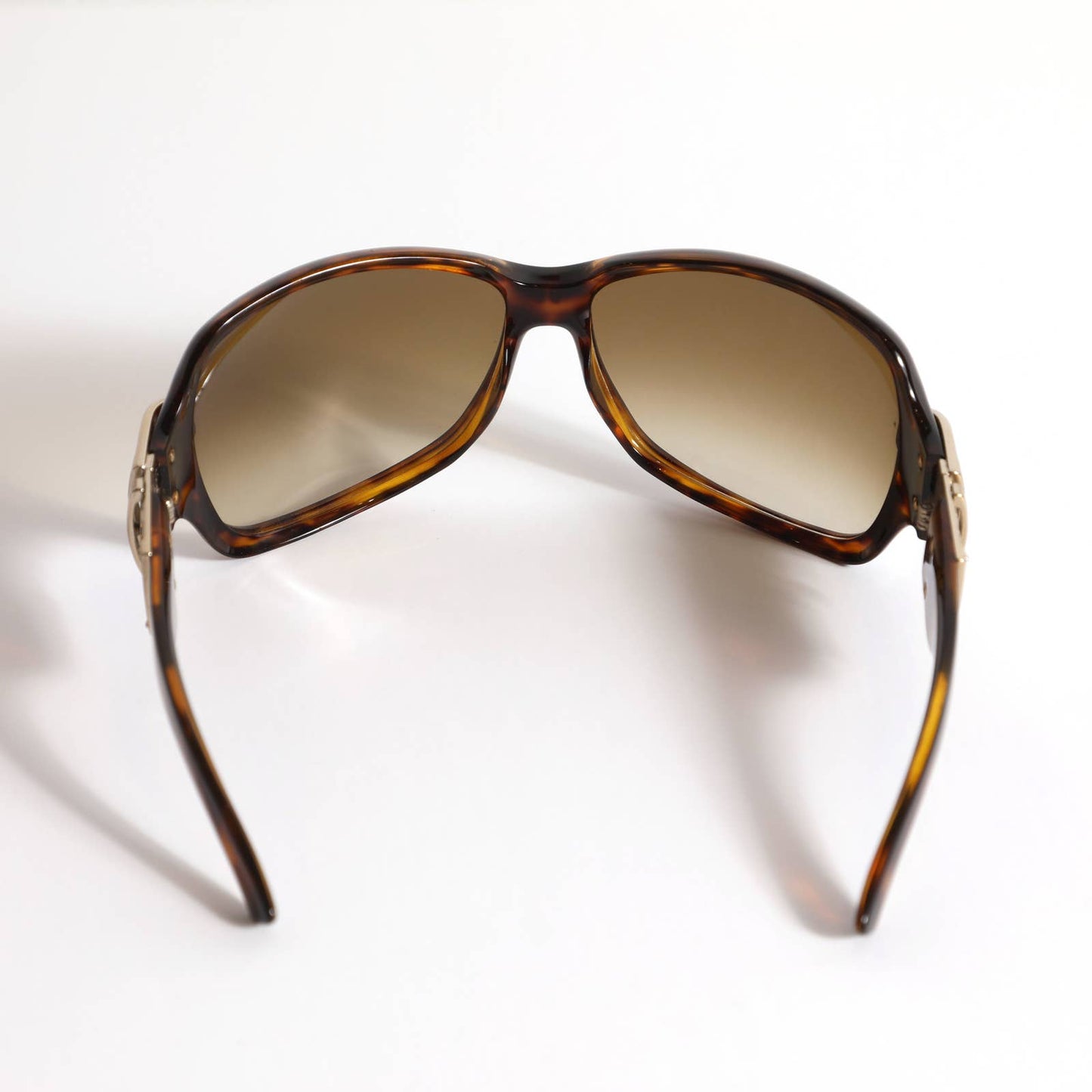 GUCCI Vintage Sunglasses Brown Tortoise with Gold Buckle