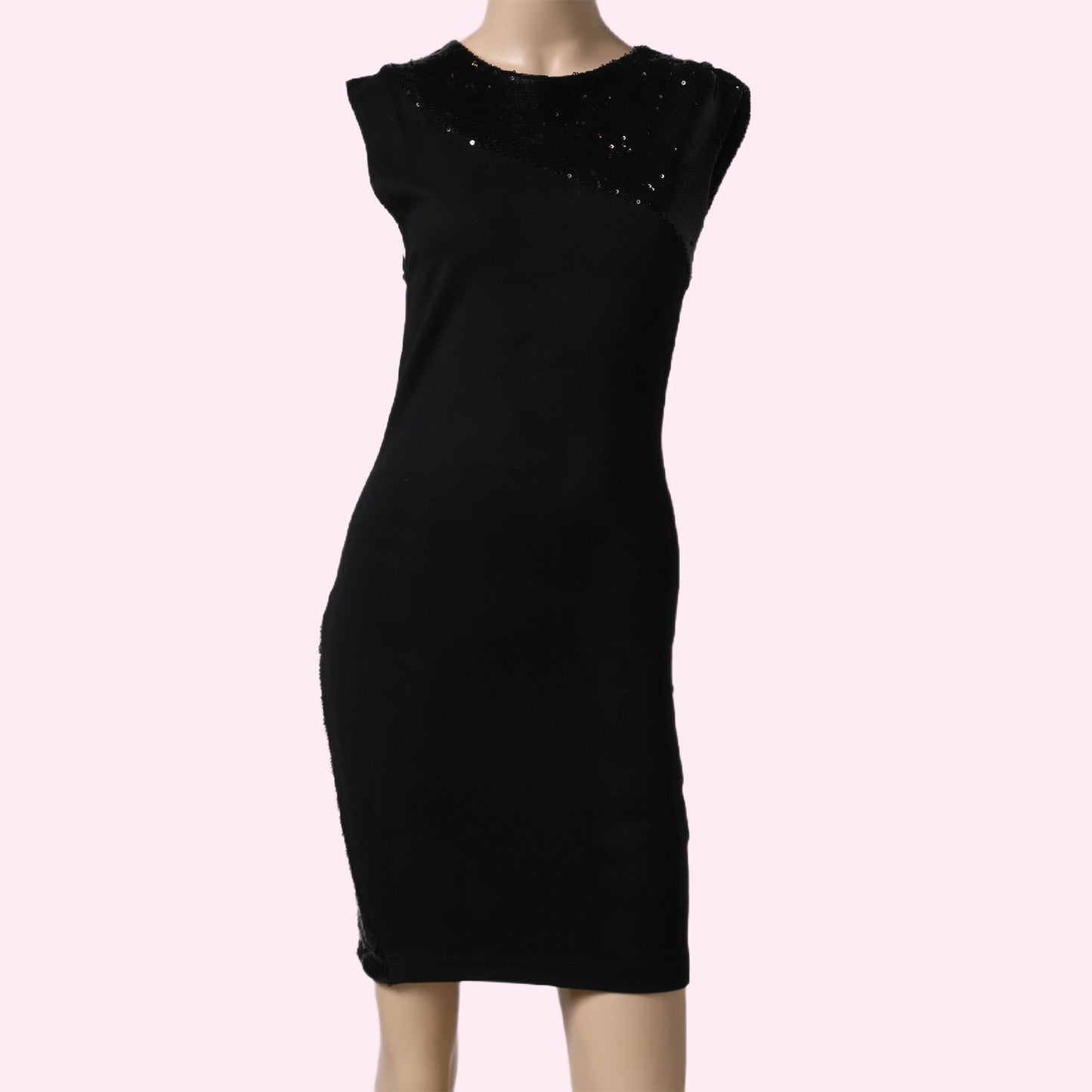 ALICE + OLIVIA Black Sequin Embellished Sleeveless Mini Dress