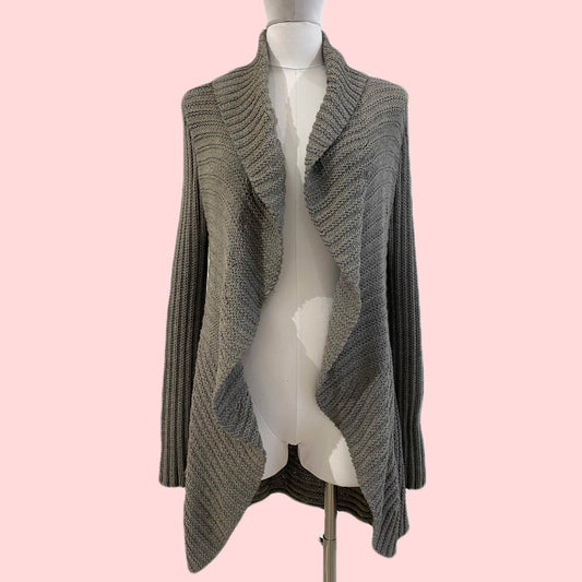 525 AMERICA Gray Open Front Knit Cardigan