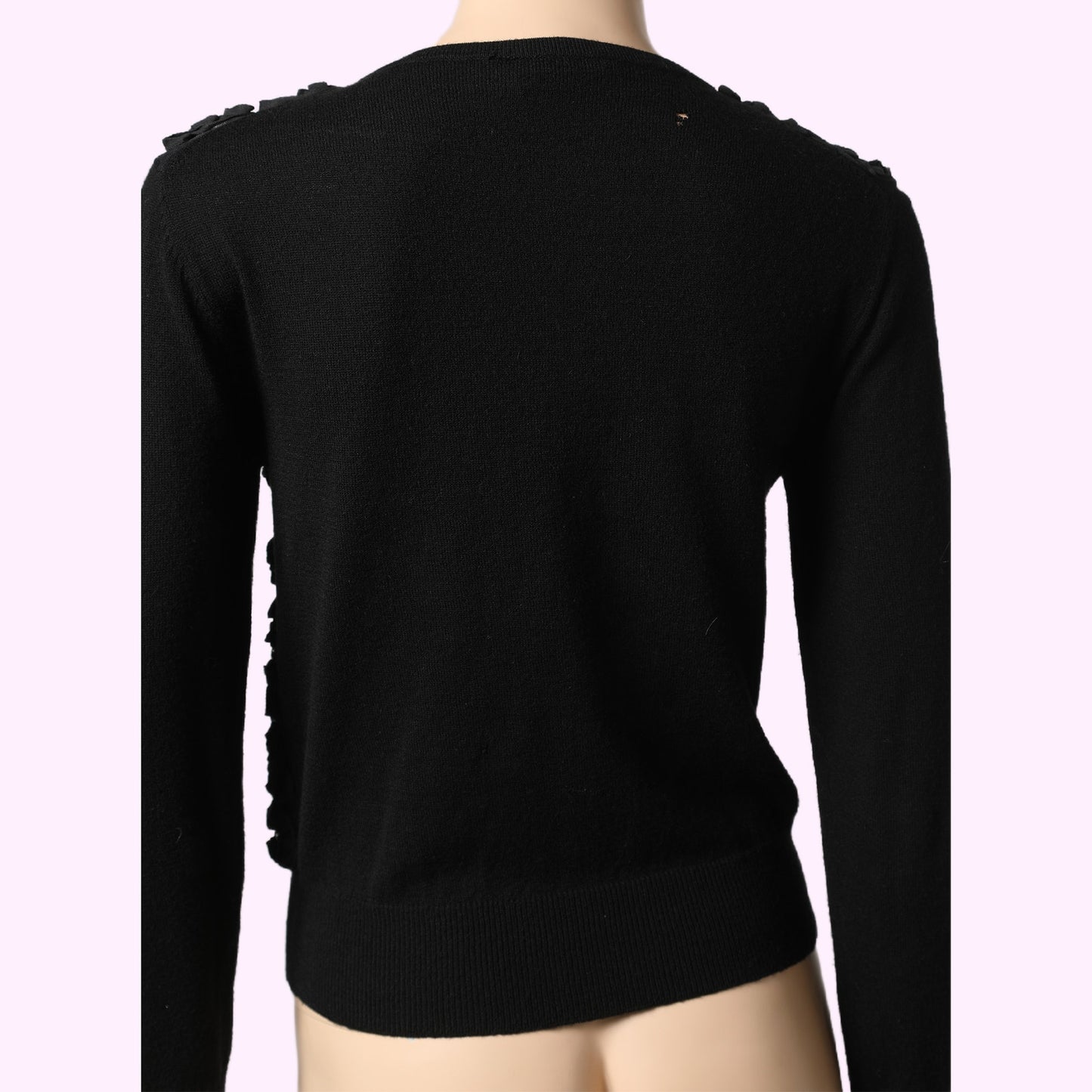 VIVIENNE TAM Black Wool Cord Embroidered Crewneck Sweater