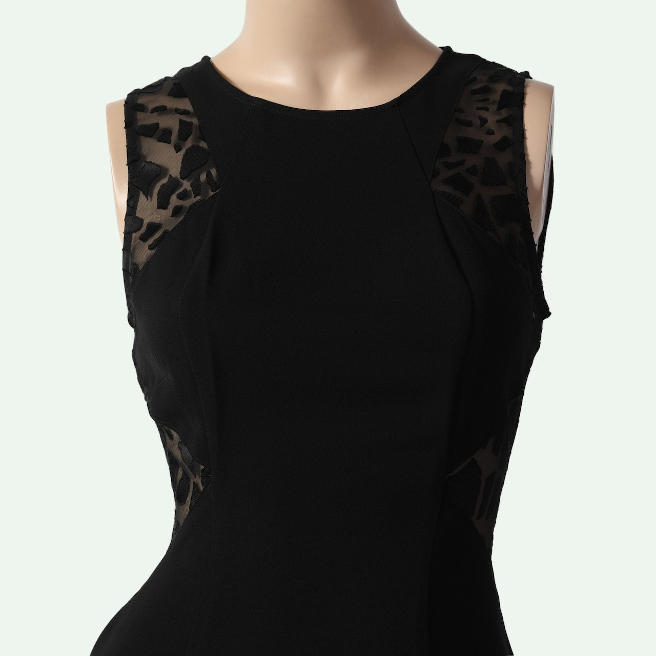 RACHEL ZOE Black Mesh Cut-Out Sheath Mini Dress