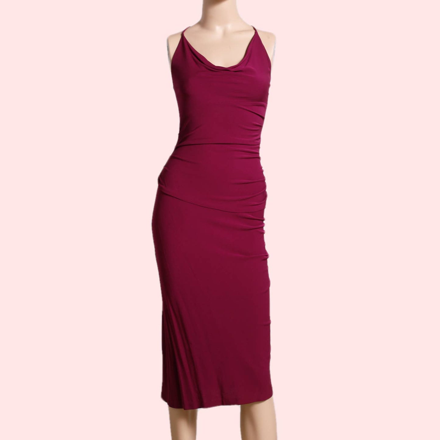 DIANE VON FURSTENBERG Magenta Pink Sleeveless Midi Dress