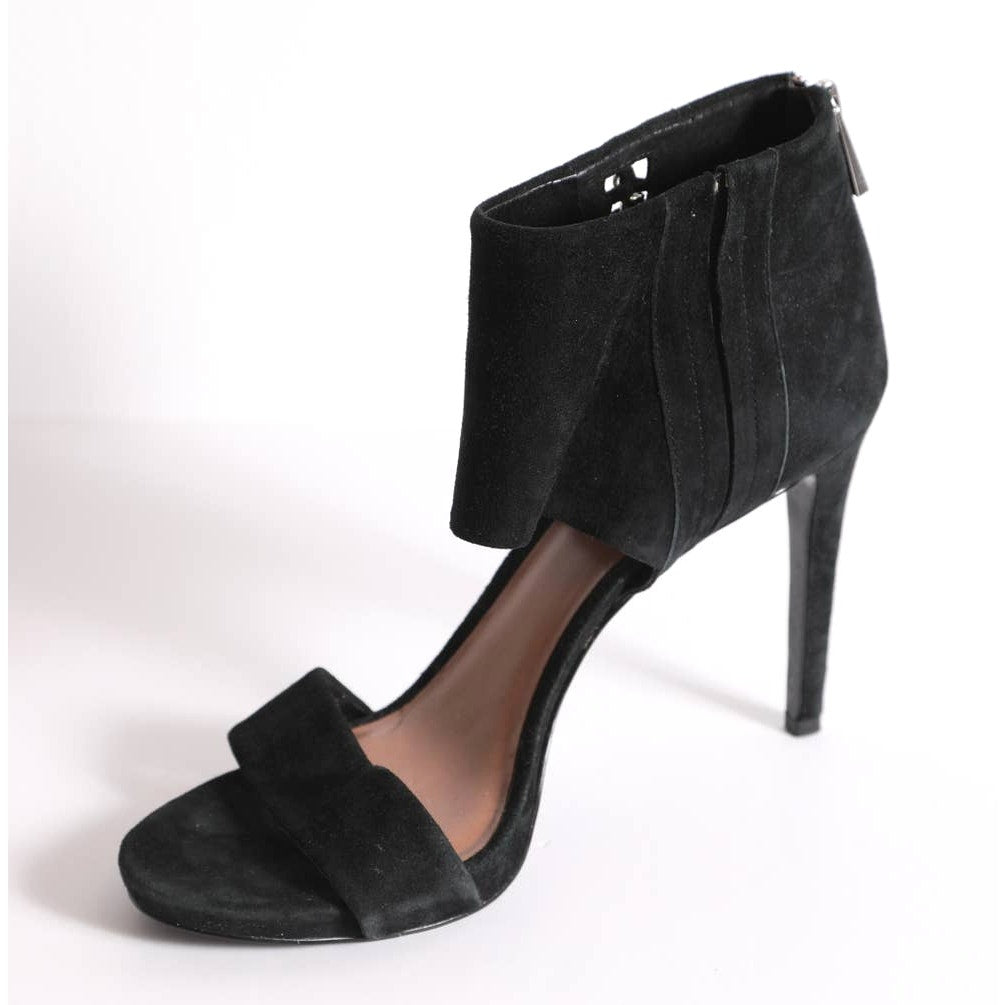 VINCE CAMUTO Black Suede Ankle Cuff Heels