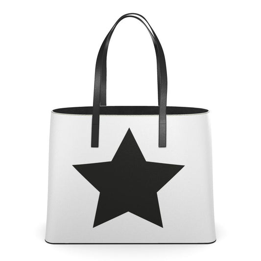 UNTITLED BOUTIQUE White Kika Leather Star Tote Bag - Limited Edition