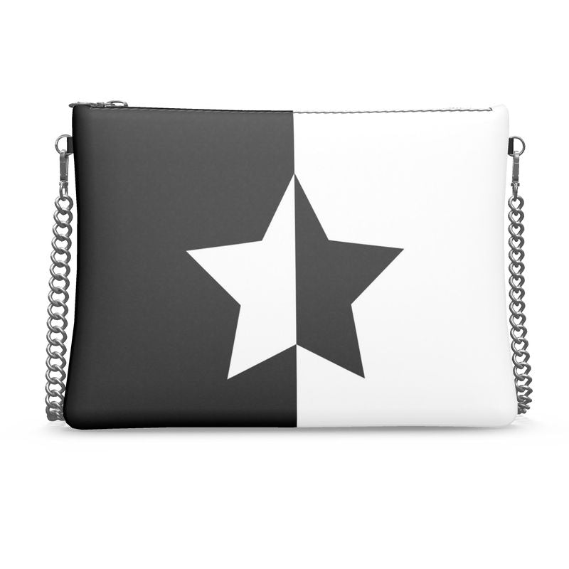 Black and white online clutch bag