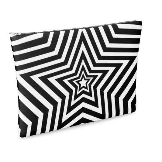 UNTITLED BOUTIQUE Black and White Leather Star Clutch Bag - Limited Edition
