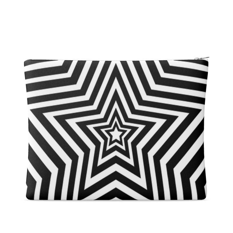 UNTITLED BOUTIQUE Black and White Leather Star Clutch Bag - Limited Edition