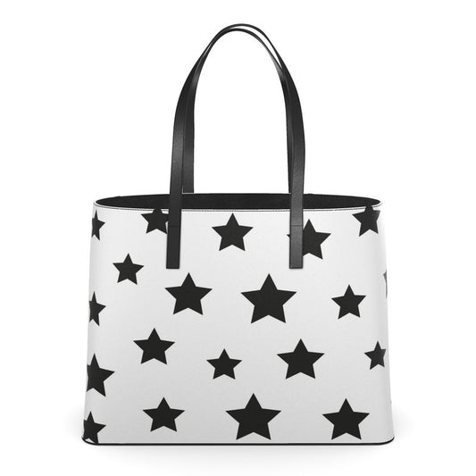 UNTITLED BOUTIQUE White Kika Leather Constellation Star Tote Bag - Limited Edition