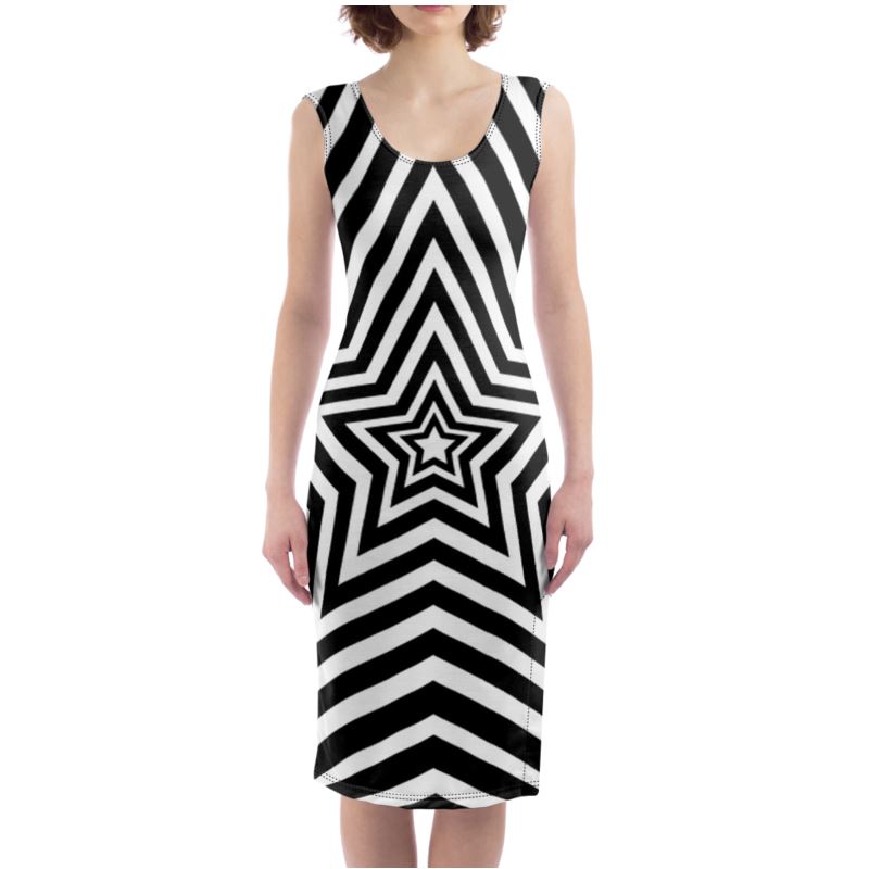 UNTITLED BOUTIQUE Black and White Jersey Star Bodycon Dress - Limited Edition