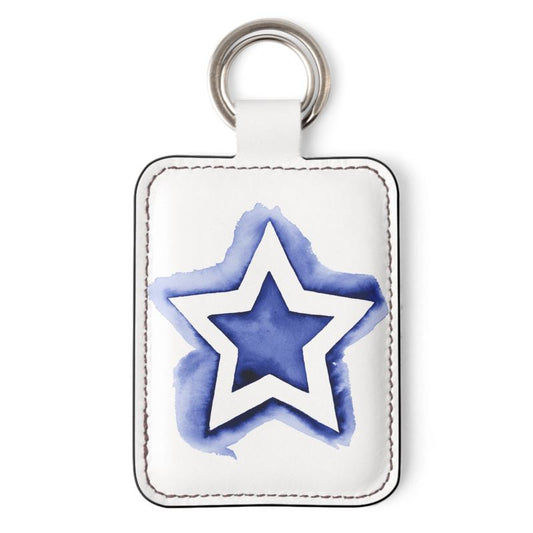 UNTITLED BOUTIQUE White and Blue Leather Star Keyring