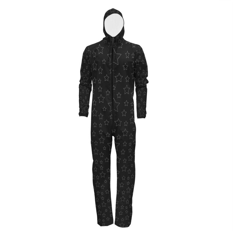 UNTITLED BOUTIQUE Black and White Star Waterproof Hazmat Jumpsuit - Limited Edition