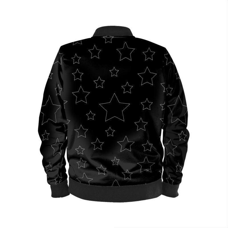 UNTITLED BOUTIQUE Black Jersey Women Star Bomber Jacket - Limited Edition