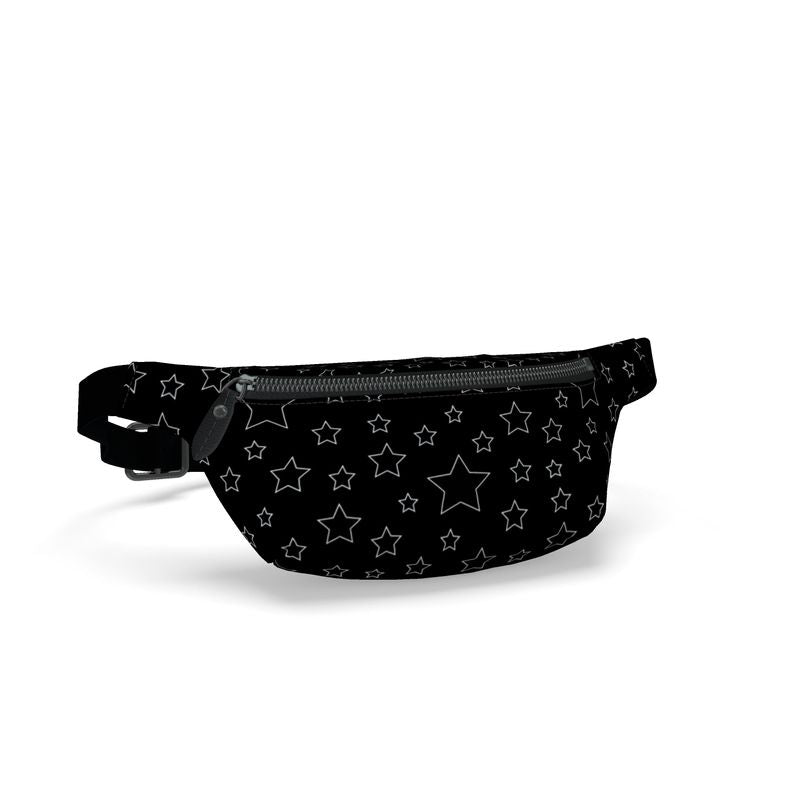 UNTITLED BOUTIQUE Black Nappa Leather Star Fanny Pack - Limited Edition