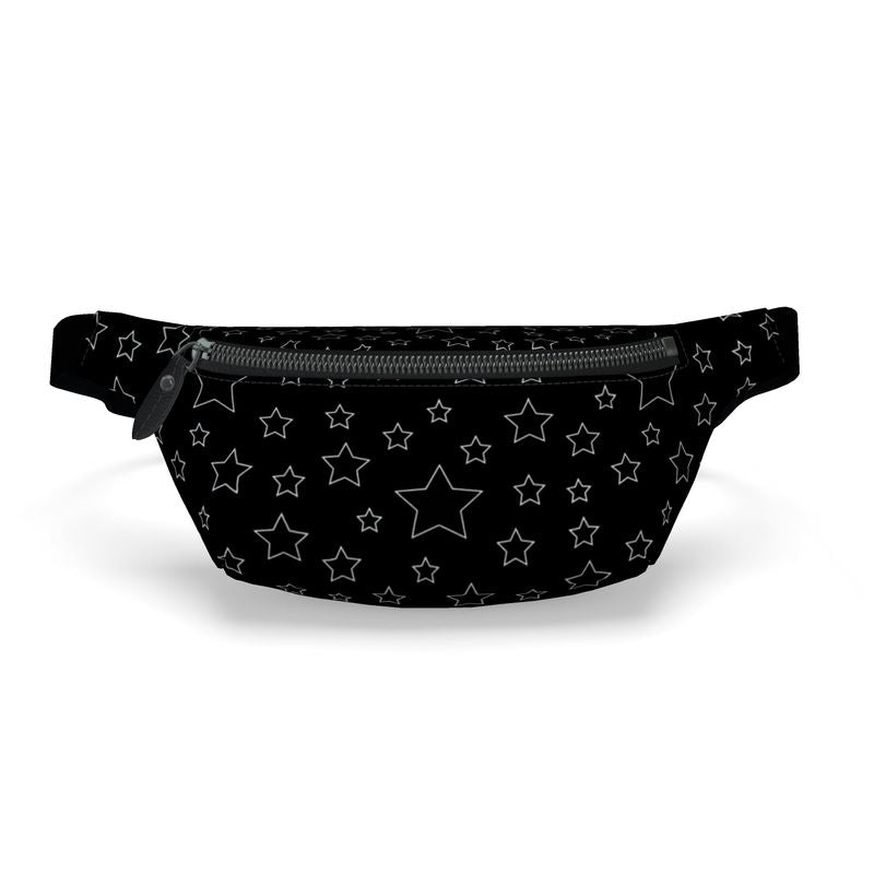 UNTITLED BOUTIQUE Black Nappa Leather Star Fanny Pack - Limited Edition