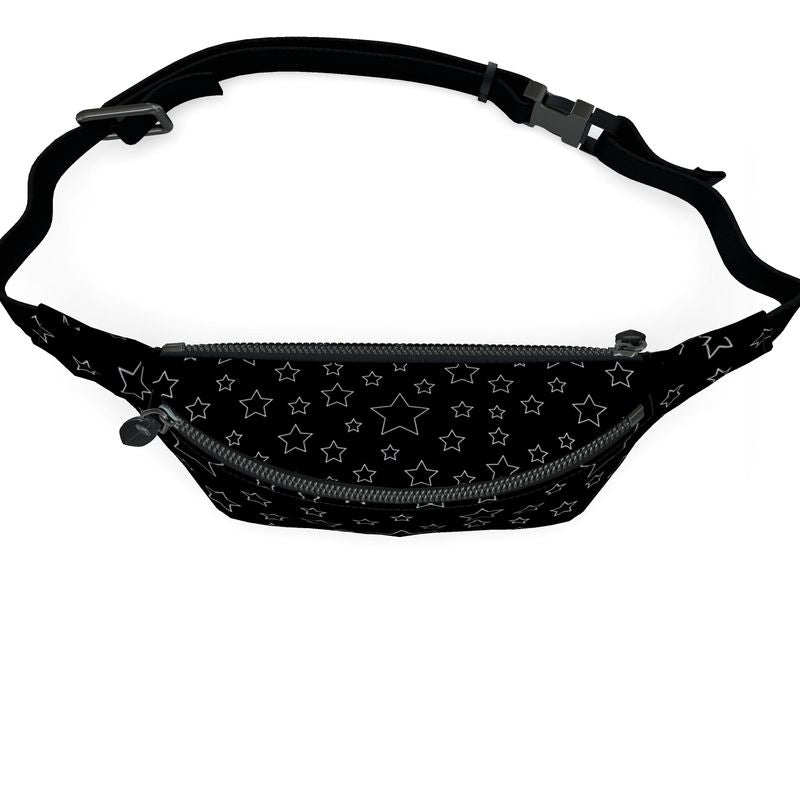 UNTITLED BOUTIQUE Black Nappa Leather Star Fanny Pack - Limited Edition