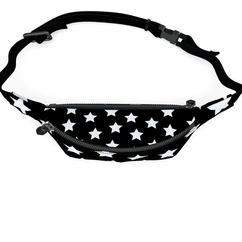 UNTITLED BOUTIQUE Black Leather Stars Fanny Pack - Limited Edition