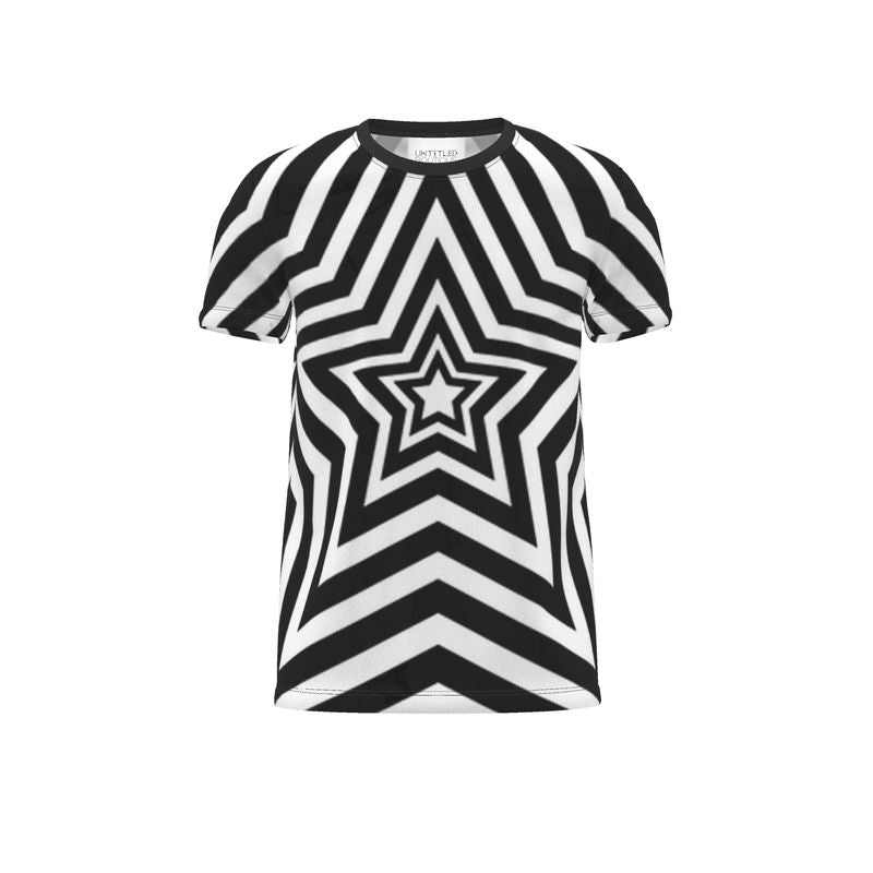 UNTITLED BOUTIQUE Black and White Jersey Star T-Shirt - Limited Edition