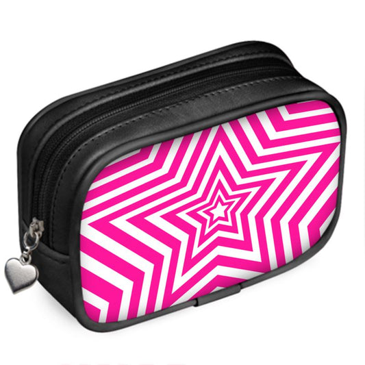 UNTITLED BOUTIQUE Pink and White Leather Star Pouch
