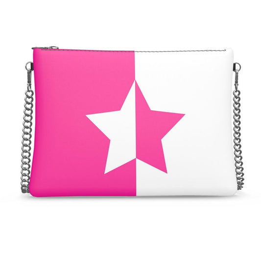 UNTITLED BOUTIQUE Pink and White Leather Yin-Yang Star Crossbody Bag - Limited Edition