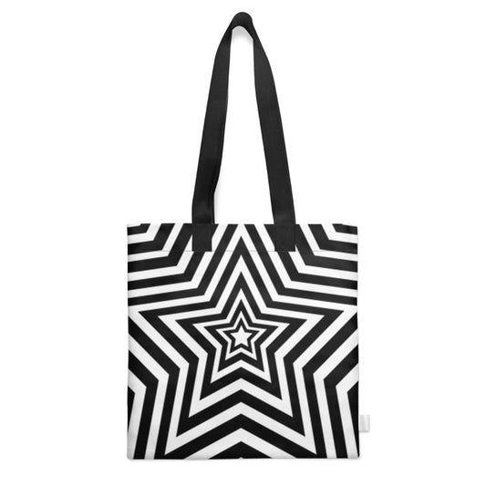 UNTITLED BOUTIQUE Black and White Canvas Star Tote Bag - Limited Edition