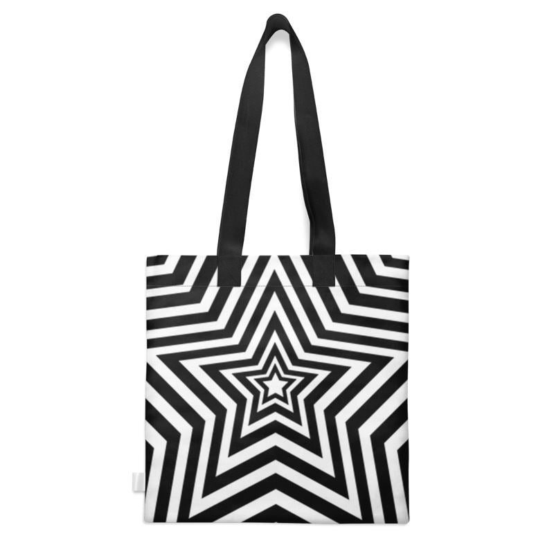 UNTITLED BOUTIQUE Black and White Canvas Star Tote Bag - Limited Edition
