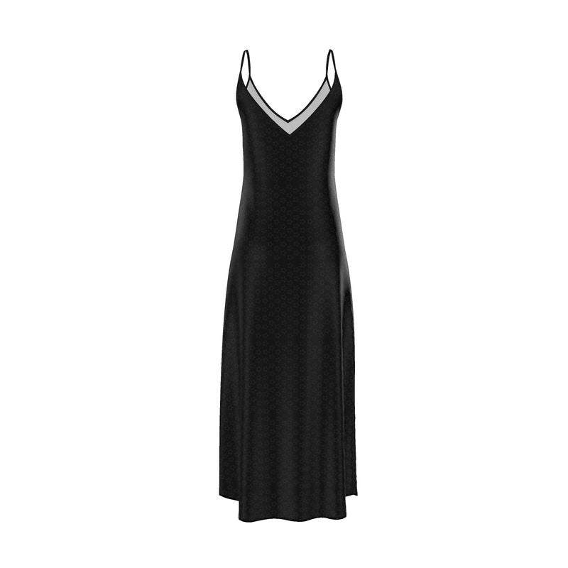 UNTITLED BOUTIQUE Black Smooth Crepe Stars Slip Dress - Limited Edition