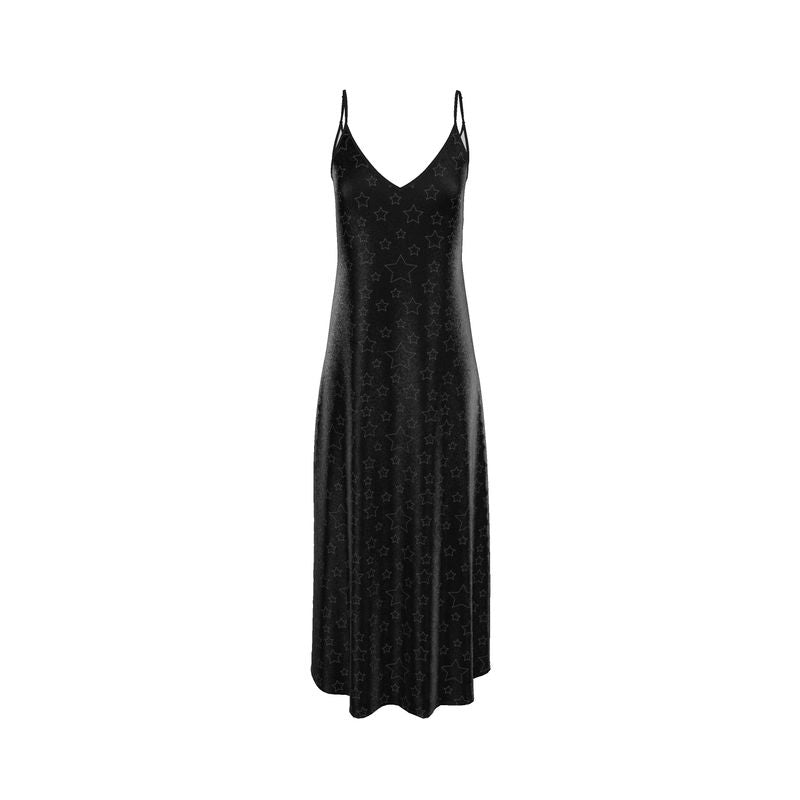 UNTITLED BOUTIQUE Black Silk Constellation Star Slip Dress - Limited Edition