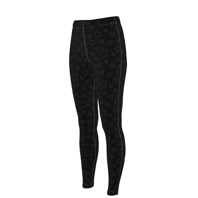 UNTITLED BOUTIQUE Black Jersey Constellation Star High Waisted Leggings - Limited Edition