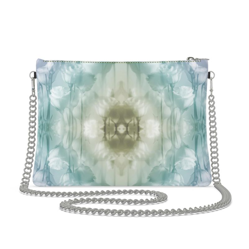 UNTITLED x Indira Cesarine "Field of Flowers" Kaleidoscopic Leather Crossbody Bag with Silver Chain - Limited Edition