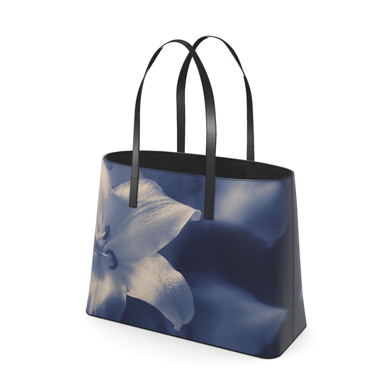 UNTITLED x Indira Cesarine "Blue Lillies" Kika Leather Tote Bag - Limited Edition