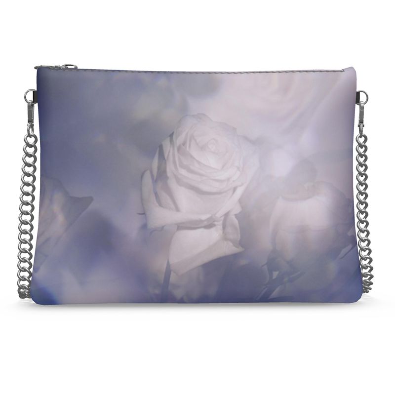 UNTITLED x Indira Cesarine "Les Roses Violettes" Crossbody Bag with Silver Chain - Limited Edition